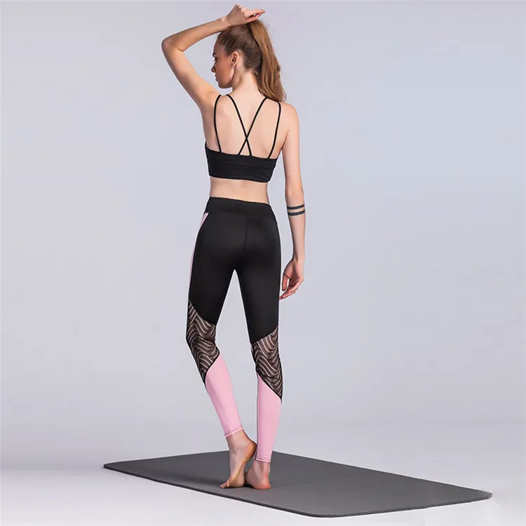 OEM Dry Fit Wear Lace Pants Wholesale Fitness Yoga Wear Leggings Ladies