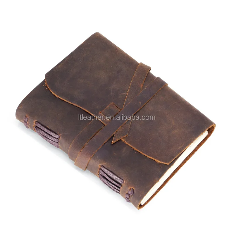 Antique crazy horse diary genuine writing notepad handmade notebook leather bound vintage leather journal notebook