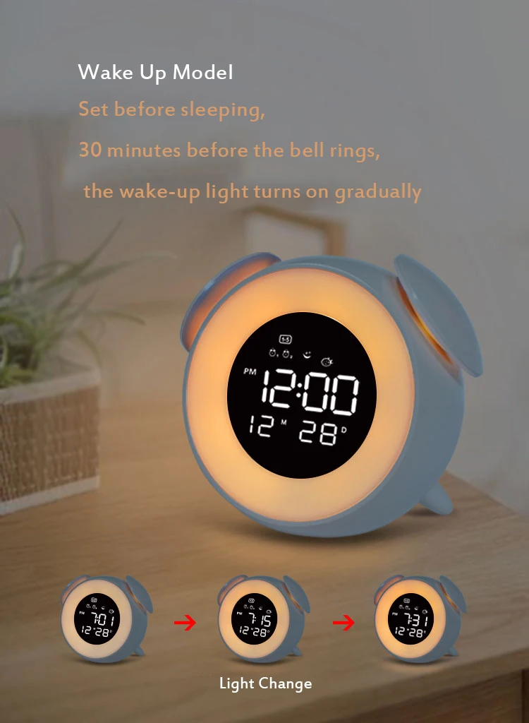 Alarm Tafel Wake Up Light Kinderen Baby Slaapkamer Wakeup Sunrise Smart