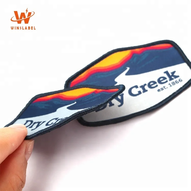Custom Iron on Glue Heat Press Clothing Washable Woven Patches