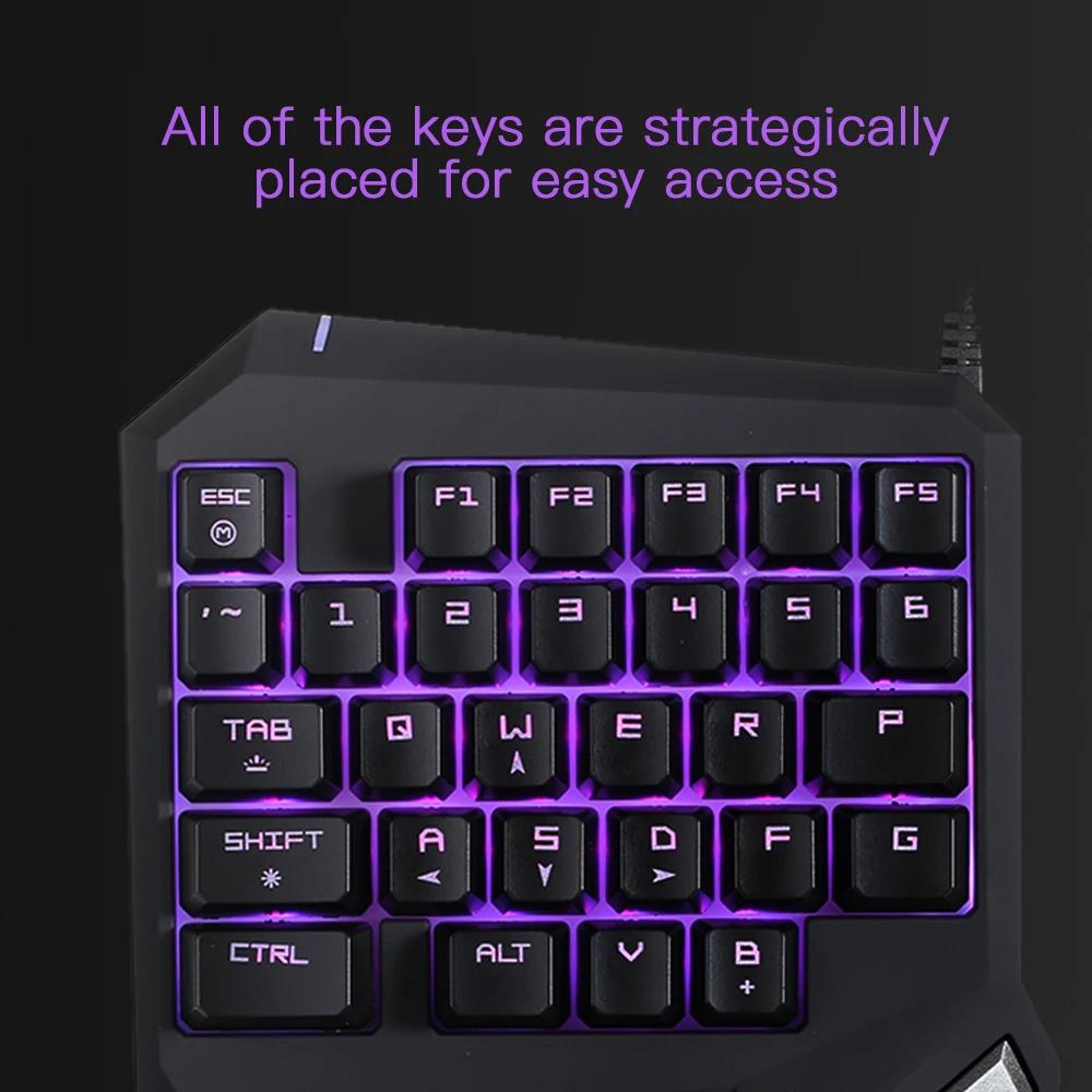 Delux T9 Pro Professional One Hand Gaming Keyboard Usb Wired E-sports