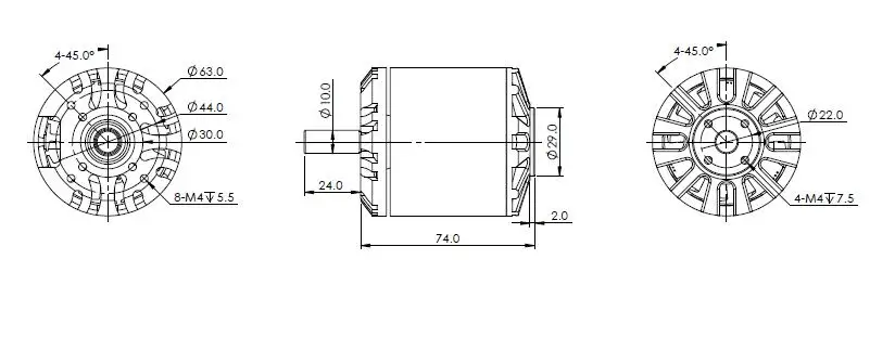 6374 sensored dimension drawing