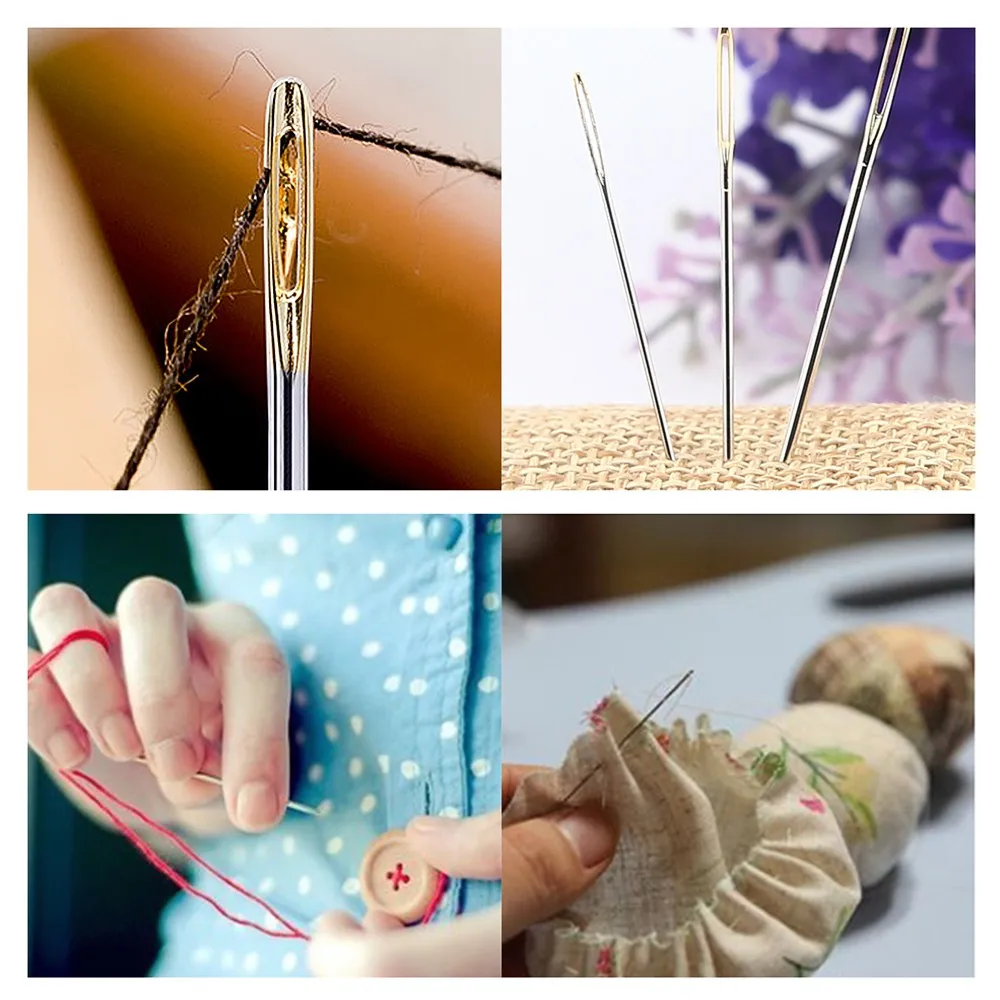 10 件批发十字针针手缝针绣花针与金尾巴
