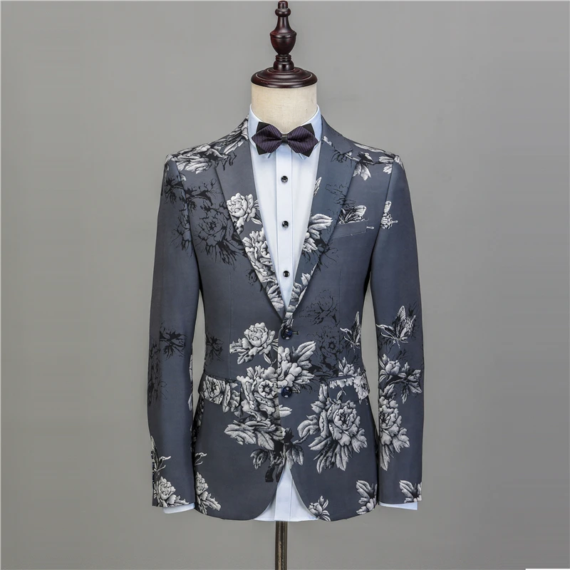 Na50 Mens Floral Groom Wedding Suit New Style Homecoming Suit Custom ...