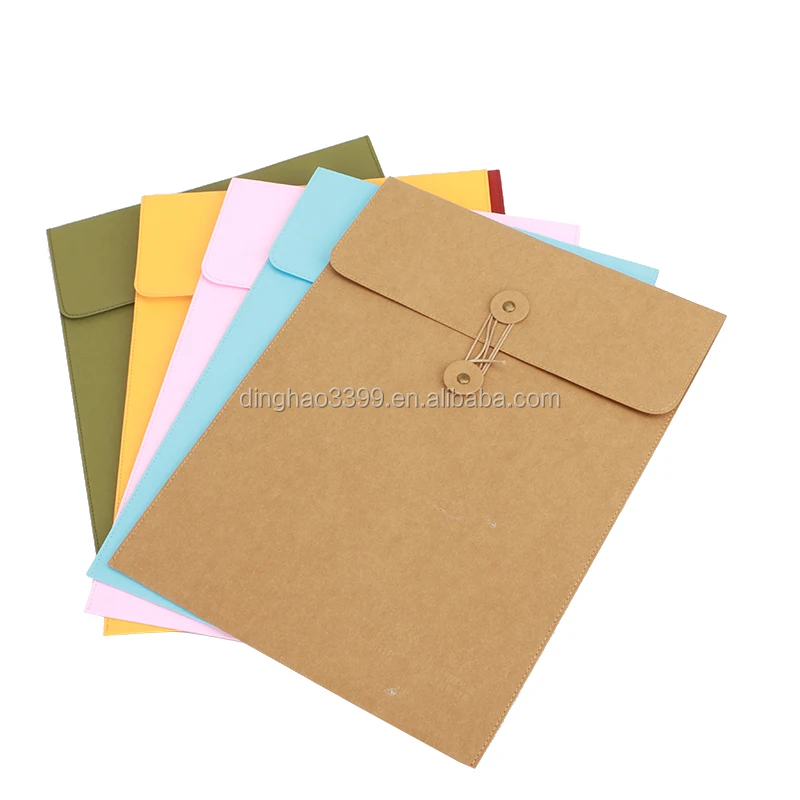 New Arrival Office File Folder Recycled Blank Brown Kraft Paper Document Bag Washable Kraft Paper Envelope With String Buy New Arrival Office File Folder Recycled Blank Brown Kraft Paper Document