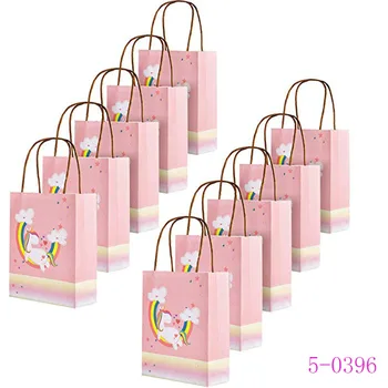 Paper Treat Bags Party Favor With Handles Birthday Supplies Unicorn Gift Favors