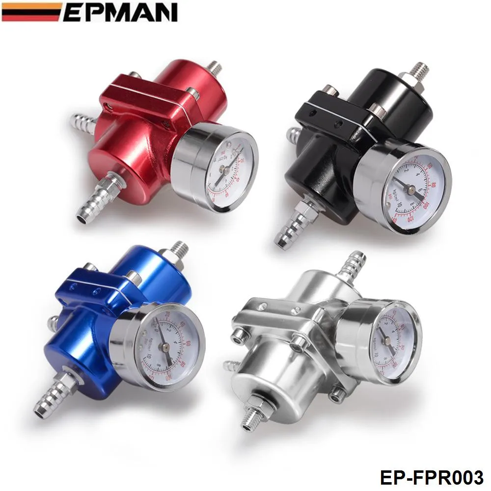 Premium Universal Adjustable Fuel Pressure Regulator Gauge JDM FPR 1:1 0-140 PSI 
