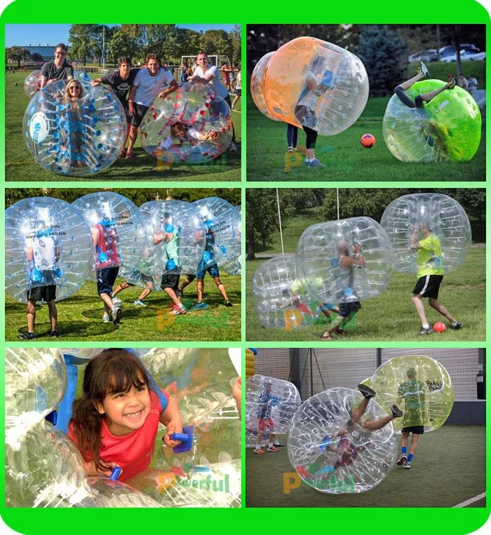 1.5M Dia Adult Body Zorb Bumper Ball Suit Inflatable Bubble Football Soccer Ball With Colored Dots Bumper Ball