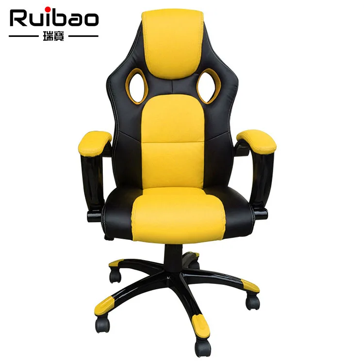 2016 Low Price Modern Furniture Design Yellow Racing Seat Wood Gaming