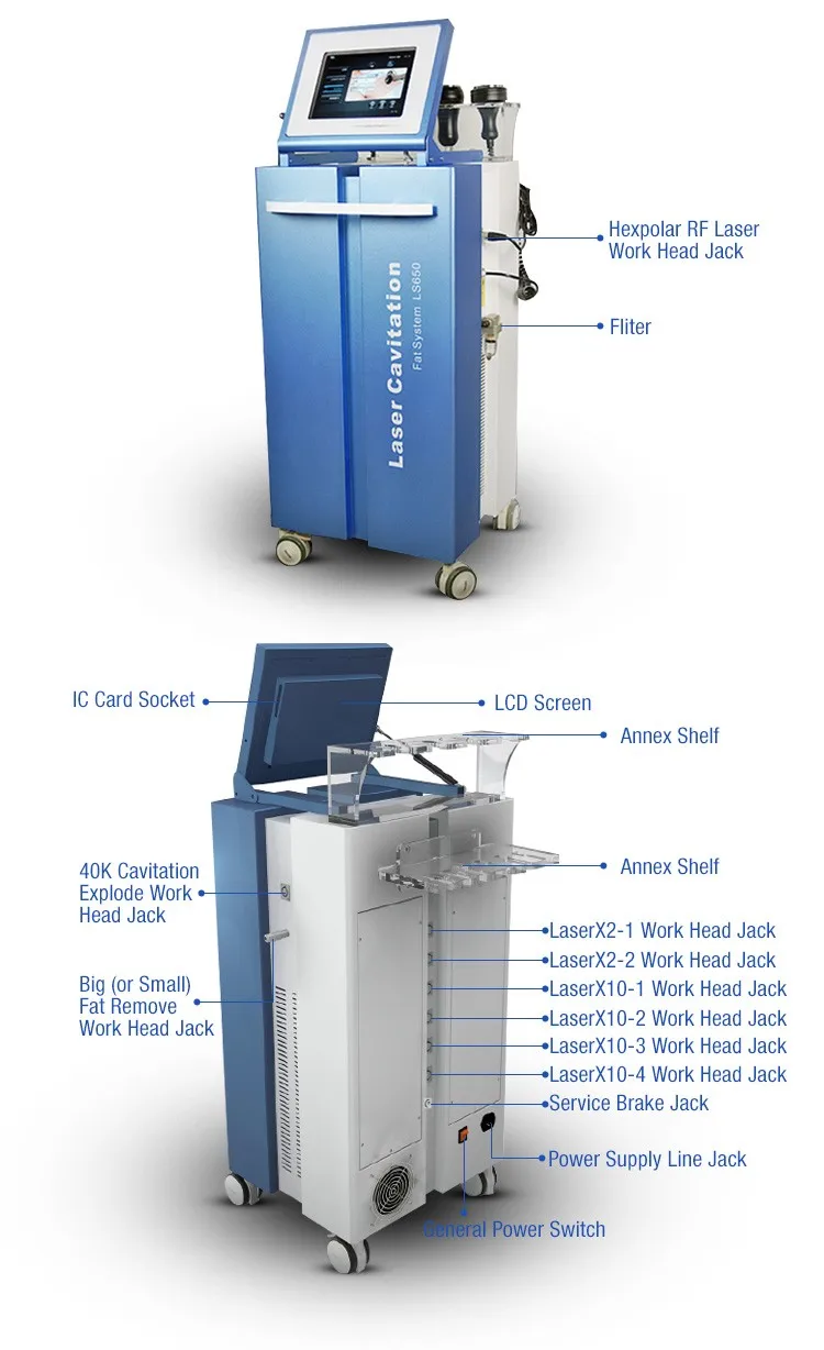 multifunctional LS650 vacuum cavitation rf lipo laser diode slimming machine weight loss equipment