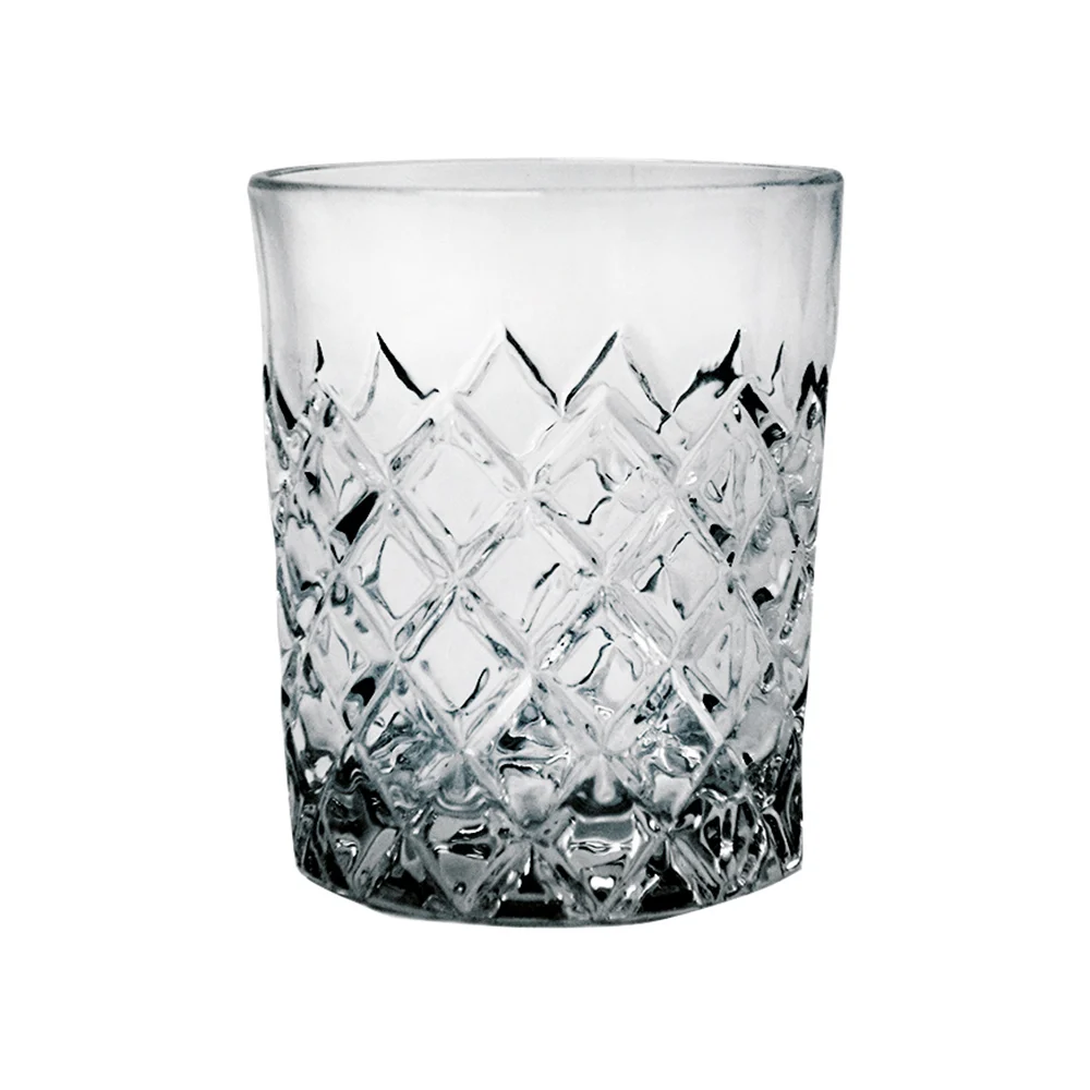 diamond pattern glass tumbler