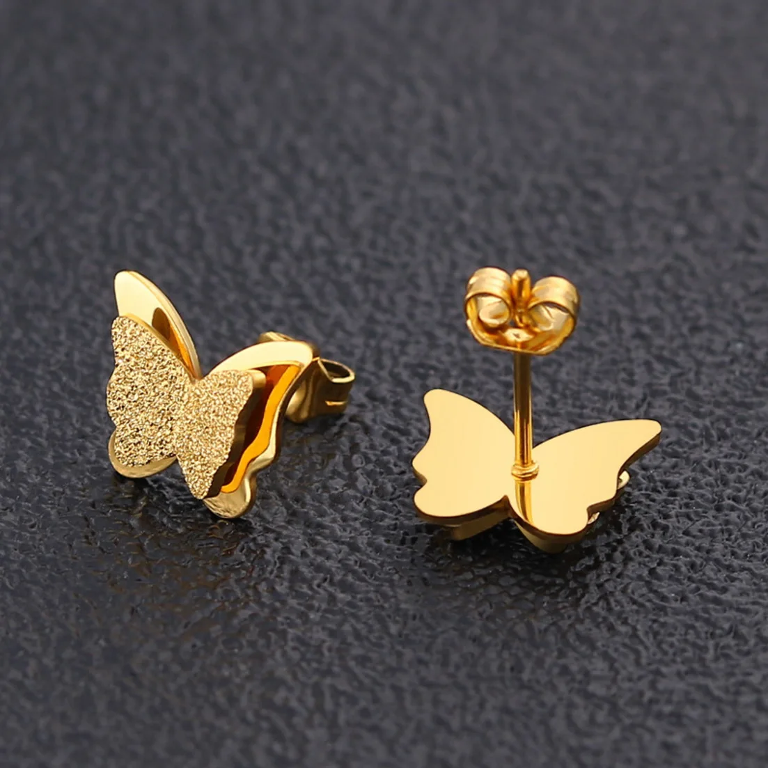 Fashion Jewelry Earrings Stainless Steel Butterfly Stud Earrings Ede001 ...