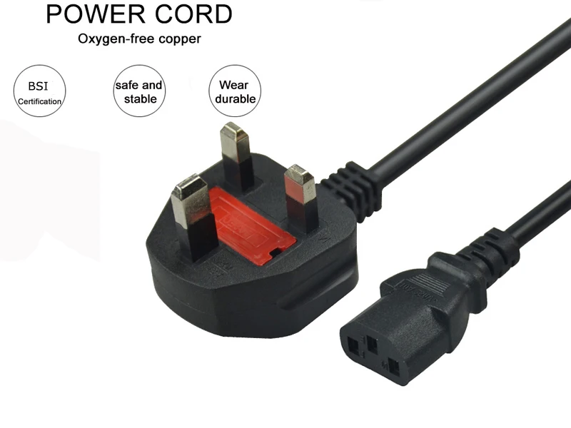 3m Long Iec Kettle Lead Power Cable 3 Pin Uk Plug Pc Monitor C13 Cord