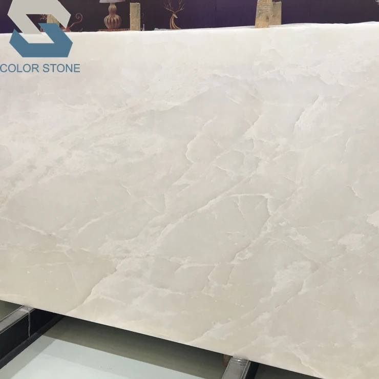 Polished marmore onice bianco translucent royal white onyx marble onix stone slab