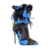 2019 New Arrival spring and autumn colorful print luxury high heel ankle boots for ladies