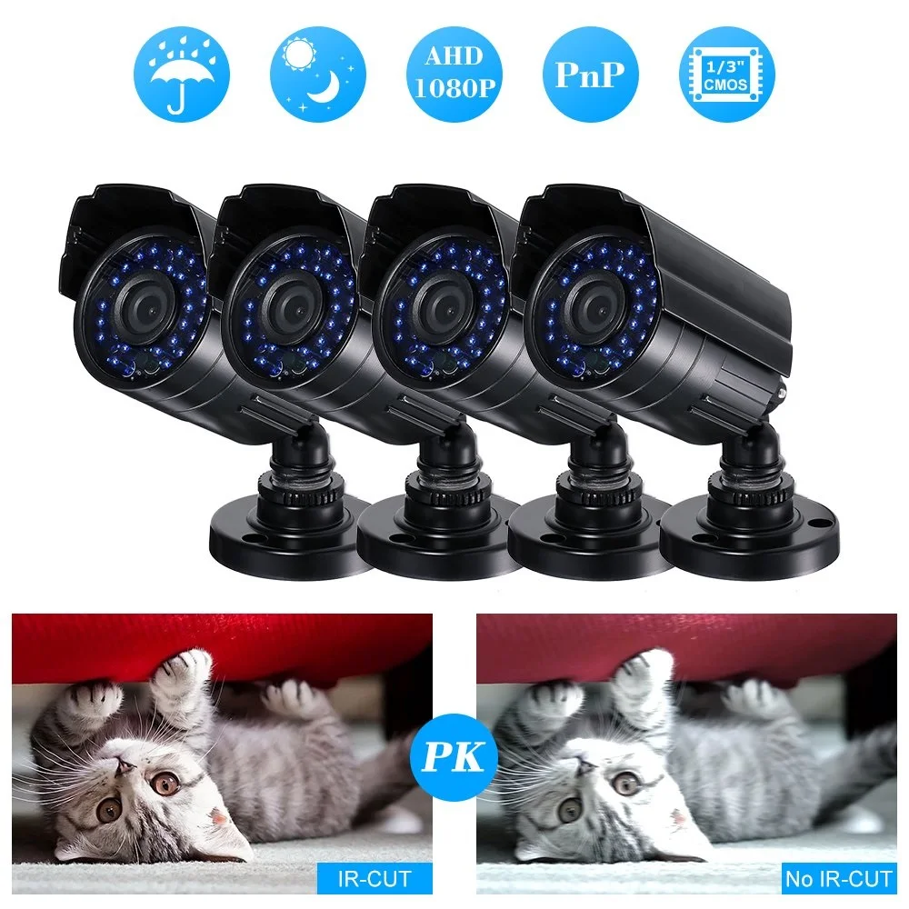 Full HD 1080P 4ch cctv camera kit ahd Security Camera System 