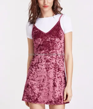 Women Burgundy Crushed Spaghetti Strap Velvet Dress Summer Women Burgundy Crushed Spaghetti Strap Velvet Dress Summer 2017 Las Sleeveless Shift Cami