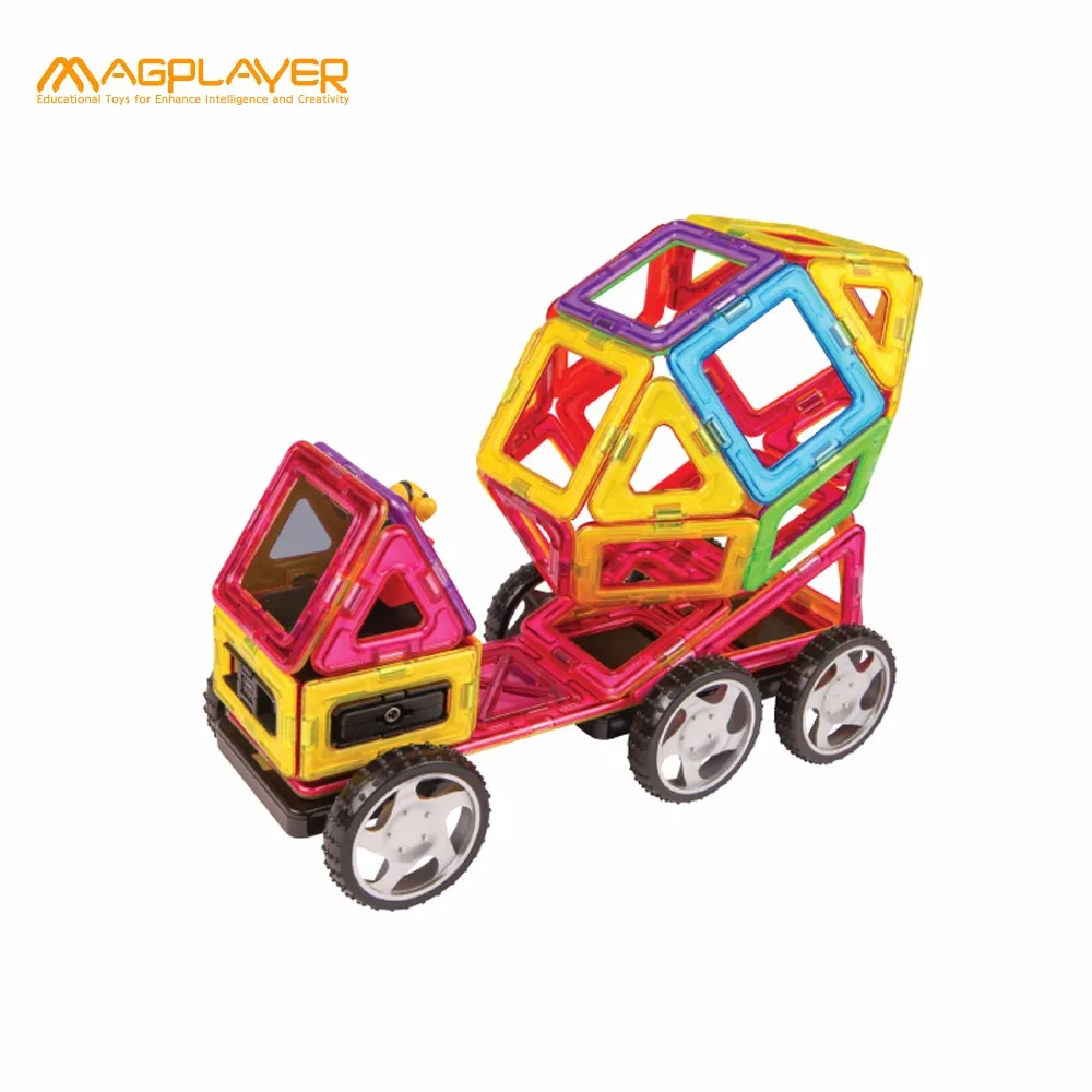 magplayer 建筑玩具套装 208 件智能磁性积木机器人玩具为孩子