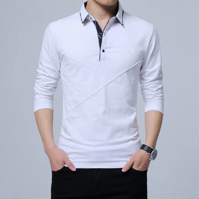 Men Plus Size Polo Shirt Spring Long Sleeve Polo Men Polo Shirt Autumn Cotton Casual Polos