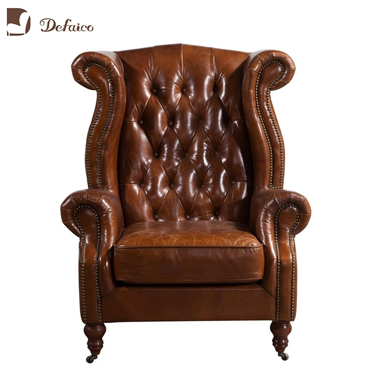 Vintage Leather Clic Queen Anne Design Wing Chair Clic Queen Anne Design Wing Chair