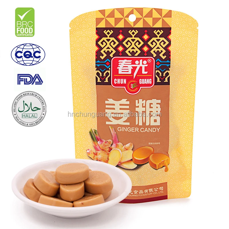 Paper Bag Candy Package, Hard Boiled Sugar, Ginger Flavor Candy