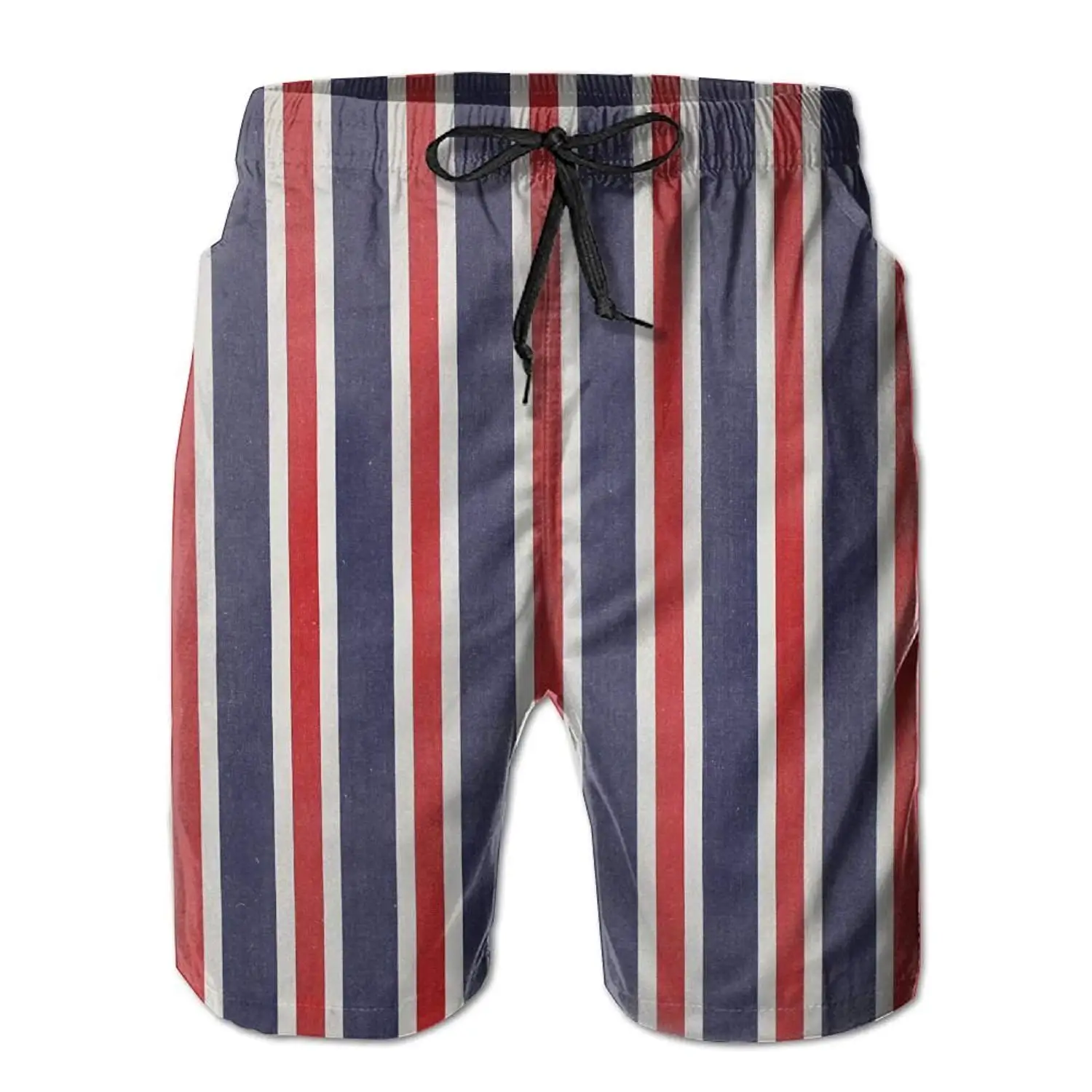 red and white striped swim trunks