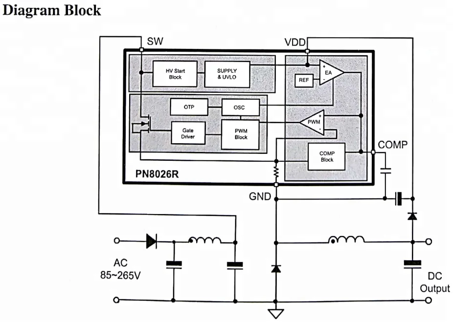 Power Management Chip Pn8026r Dip 7 Non Isolated Assistant Power Supply