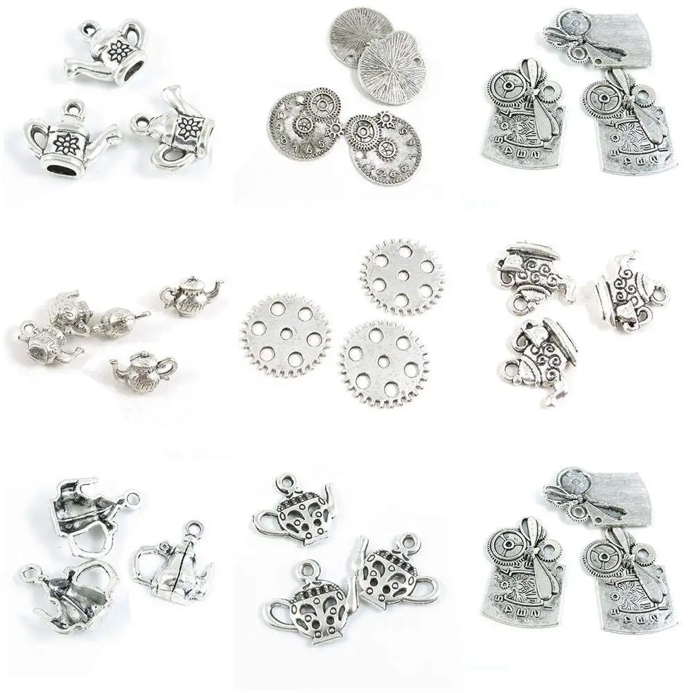 68pcs Steampunk Gears Assorted Vintage Jewelry Scrapbooking Charms Wheel Cog