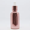 1oz 30ml ml electroplate rose gold glass dropper bottle with white rubber