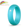 5.7mm Silicone nurse Rings with Rhinestone for Women Rubber Wedding Bands with stone Silicone Engagement Ring with diamond