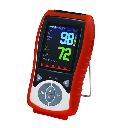 Medical TFT LED display digital neonate/infant/adult Handheld Pulse Oximeter with PR and temp parameter