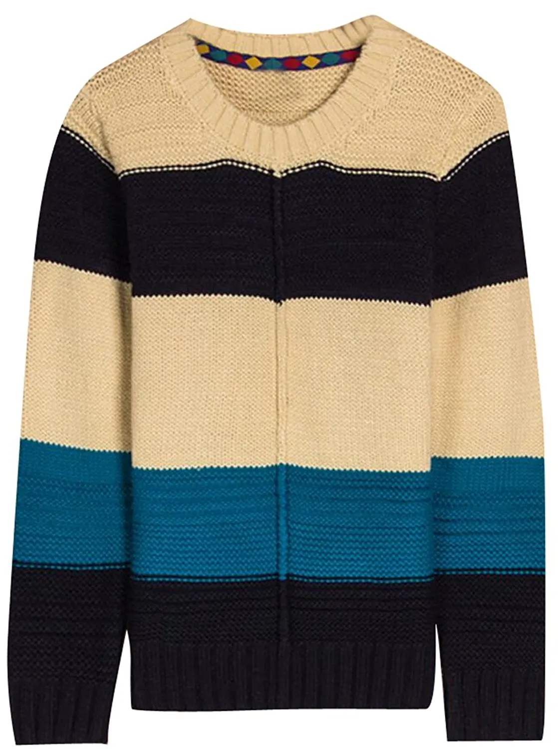 HTOOHTOOH Mens Knitting Christmas Printing Crewneck Slim Fashion Pullover Sweaters