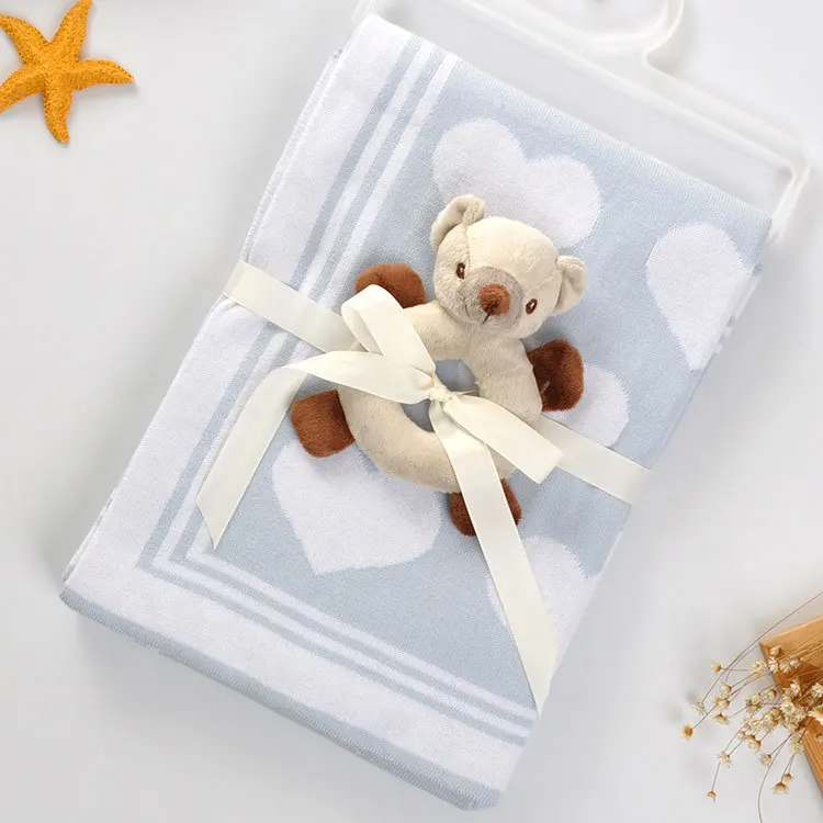 Cotton Baby Soft Security Blanket Toy Newborn Baby Knitted Throw Blanket Gift Set Buy Baby