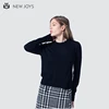 OEM Lady Sweater 100% Wool Sweater Simple Style Women Black Pullover