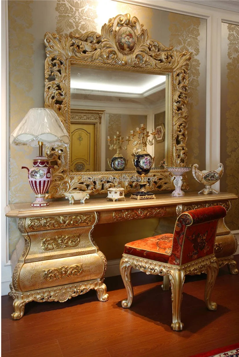 Nieuwe ontwerp franse rococo stijl goldleaf gorgeous kingsize bed ...