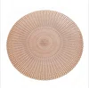 HS Factory Direct Wholesale Hollow Cut Luxury Washable PVC Fish Bone Party Round placemats for dining table