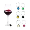 Custom round enamel metal disc wine charms