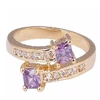 Fancy Woman's Purple Amethyst Gold Filled Rings stainless steel