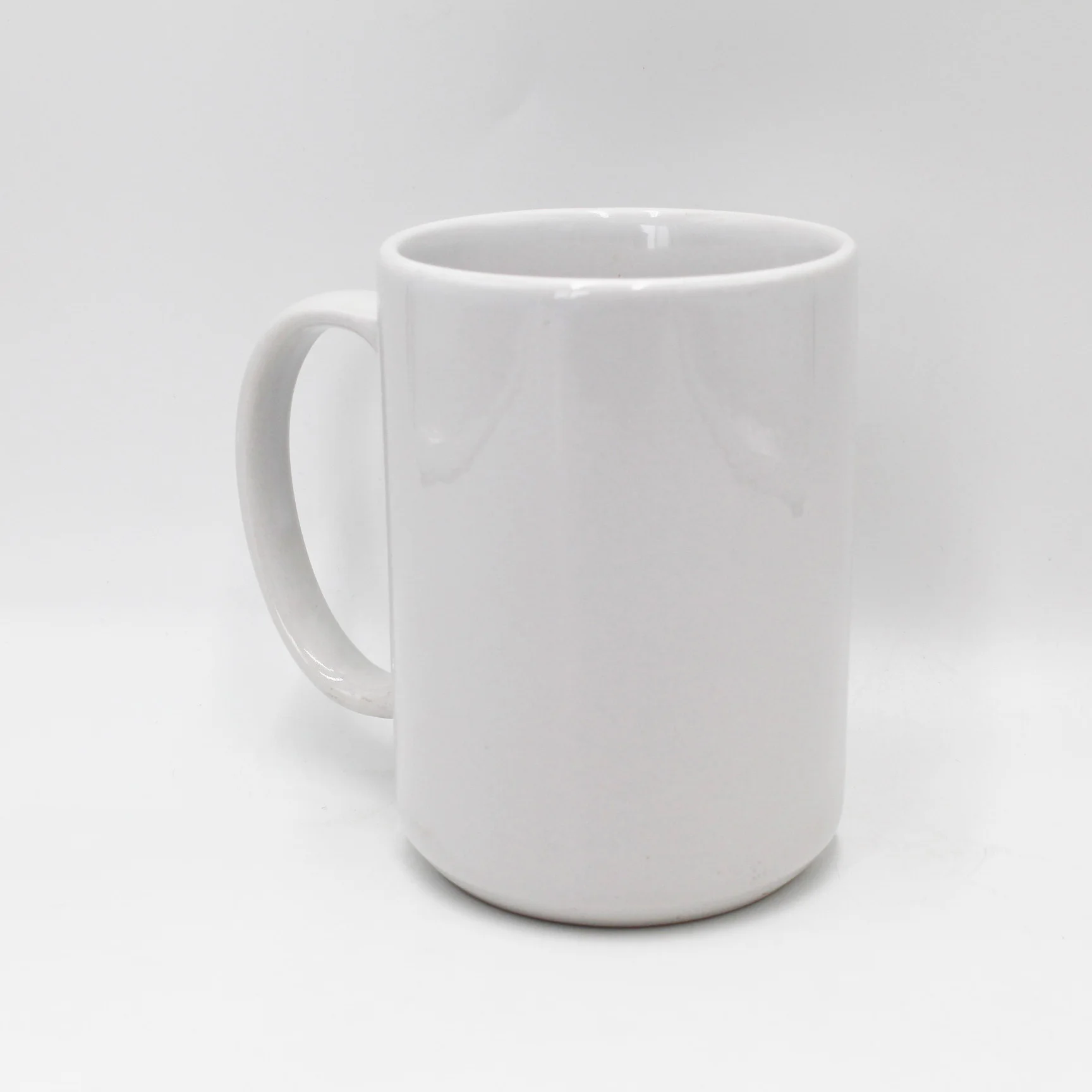 2019 new style zibo factory price JT-1015 full white ceramic stoneware 15 oz sublimation mug