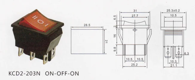 Kcd4 16a 250v 4 контакта схема подключения