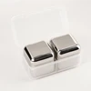 Wholesale best selling square metal whiskey stone reusable big stainless steel ice cubes