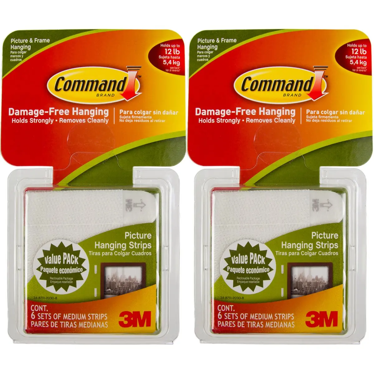 24 Pk 3M Command Picture Hanging Interlocking Fastener 12 Strips//Pk 17204