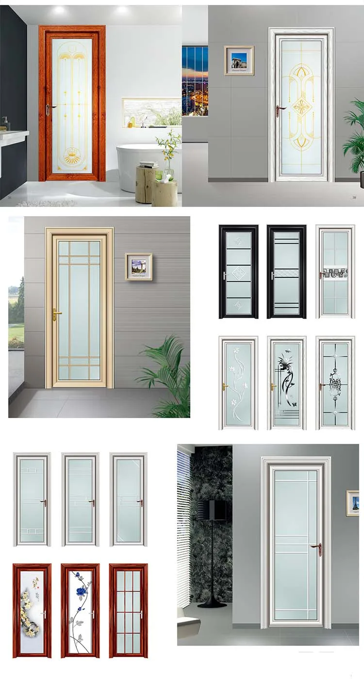 Custom Made Double Glazed Bathroom Door Design Pvc Bathroom Plastic