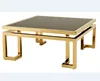 coffee table modern European style gold stainless steel luxury glass table living room furniture