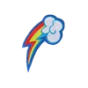 Custom rainbow iron on glitter embroidery patch for clothing