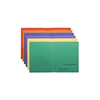 Assorted Colors Pack of 6 Plastic 2 Pocket Folder For Letter Size Papers Includes Business Card Slot