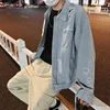 Wholesale retail distressed cropped Jacket jean Fade Color custom Mens denim jacket