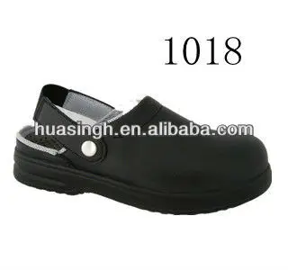 anti-washing upper black lace up skidproof kitchen clogs for men and women