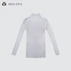 2019 Spring Casual Classical Computer Knitted Wool Blended Turtleneck Pullover Woman