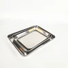 Eco-Friendly Korean style rectangle 18cm stainless steel serving tray thicken silver restaurant pallet